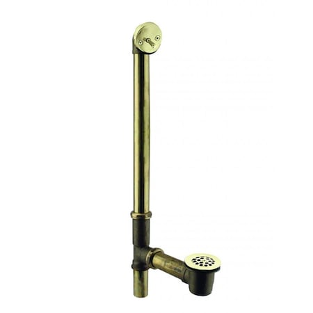 Westbrass Beehive Grid Bath Waste, 22" Make-Up, 17 Ga. Tubing in Polished Brass D324-01 (7921817-01)